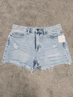Altar'd State Light Wash Distressed Denim Cutoff Shorts